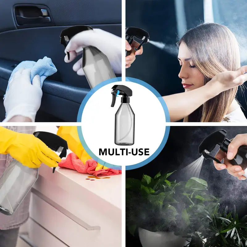 Reusable 10oz Plastic Spray Bottles Set for Gardening Cleaning and Hair Care