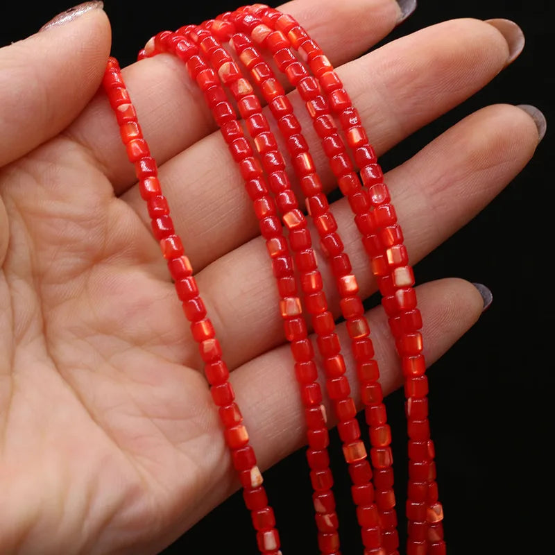 Natural Freshwater Shell Beads 3.5mm Cylindrical Loose Jewelry Making Supplies