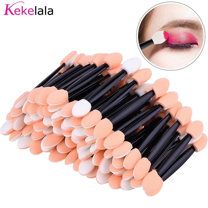 100 Pcs Makeup Sponges Eyeshadow Applicators Mini Tools Bulk Portable