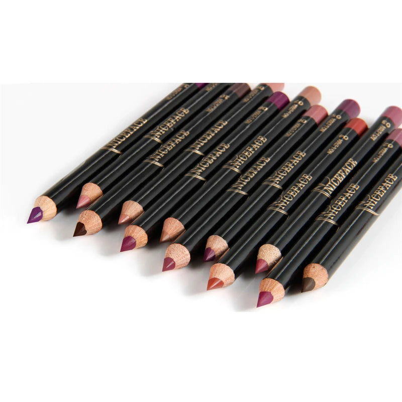 12-Color Matte Lip Liner Pencil Waterproof Long Lasting Lip Makeup Set