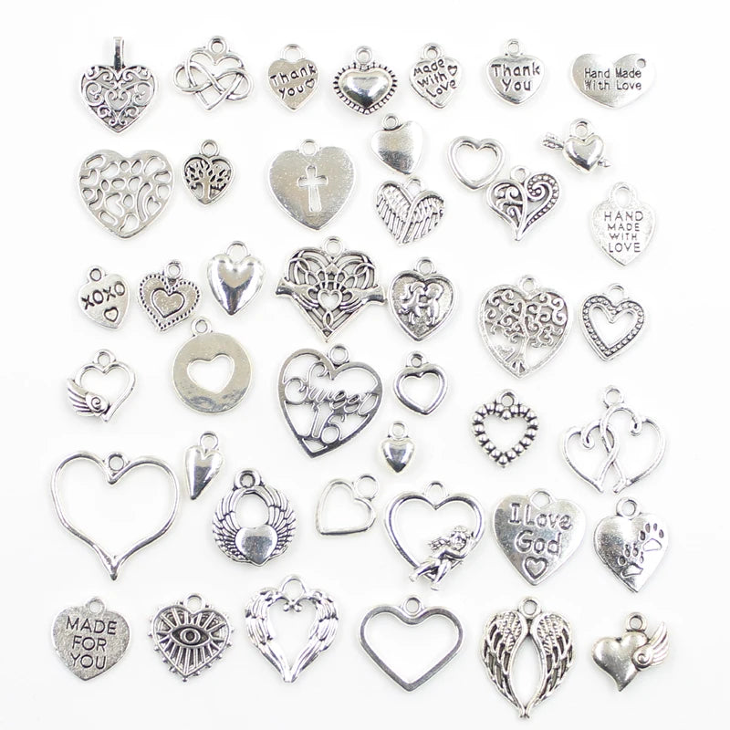 30pcs Charms Sun Moon Horse Crown Leaf Fish Clover Jewelry Making Findings