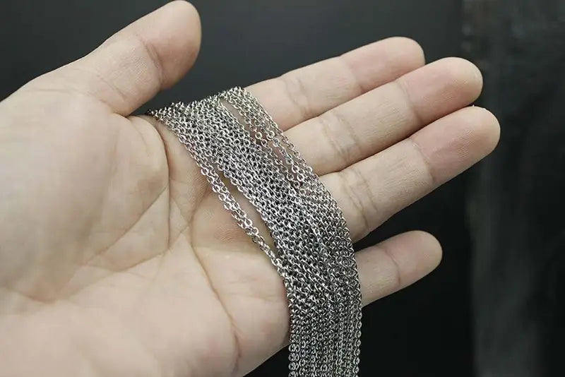 12PCS Stainless Steel Cable Chain Necklace Links Bulk for Jewelry Making 18-30 Inches