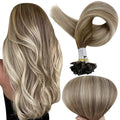 Full Shine U Tip Hair Extensions Balayage Color Human Hair Fusion Beads - 50g