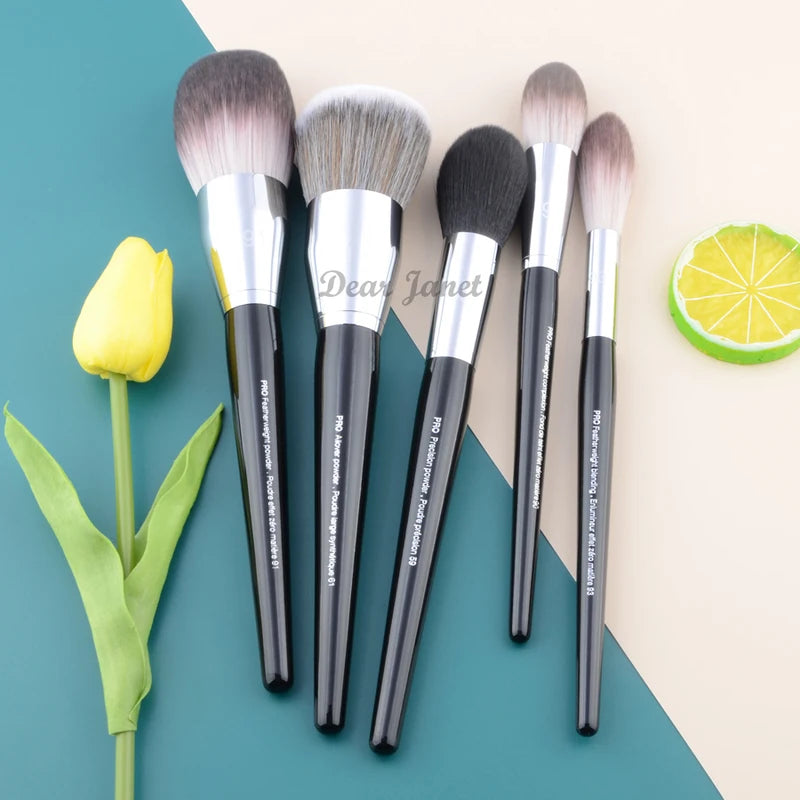 Pro Makeup Brushes Set - Large Synthetic Hair Face & Eye Tools