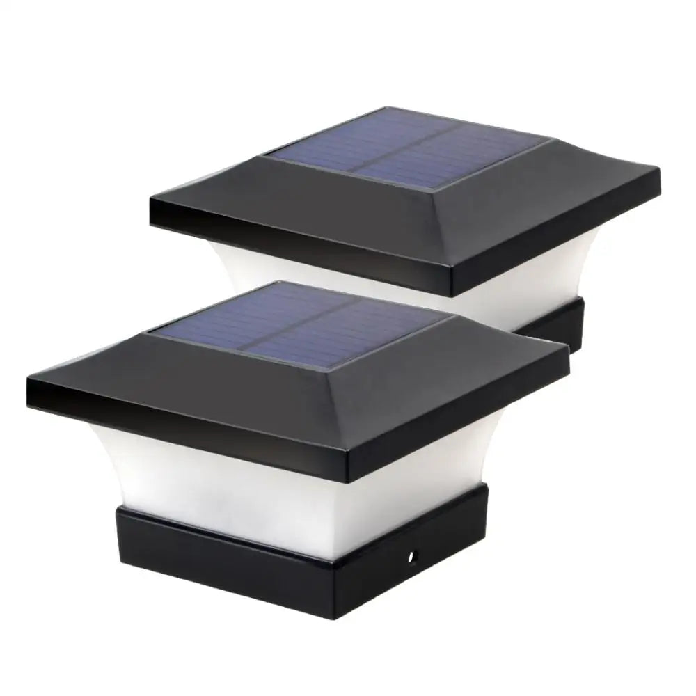Outdoor Solar Fence Lights 2 Pack IP65 Garden Wall Pathway Lamps
