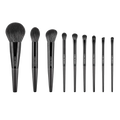 9Pcs Makeup Brush Set with High-Quality Synthetic Brushes for Face & Eyes - Black & Green Handles