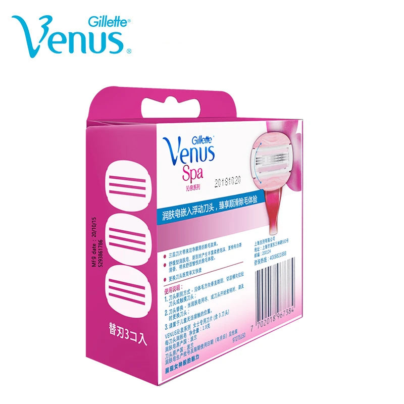 Gillette Venus Spa Breeze Safety Razor Blades Refills for Women Hair Removal