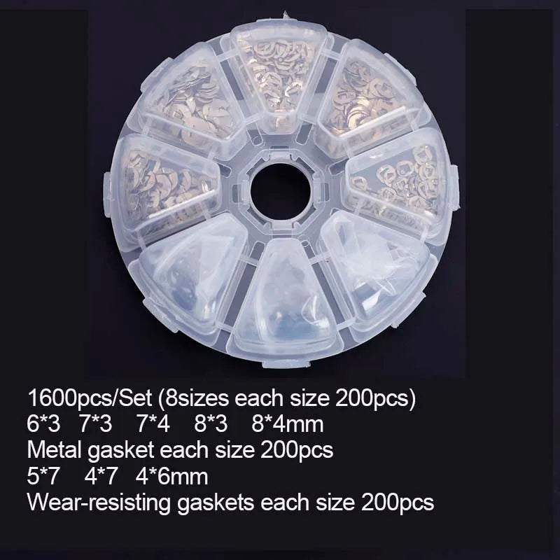 Mixed Gasket Repair Kit - Metal & Wear-Resisting Gaskets in 8 Sizes, 400/800/1600 pcs