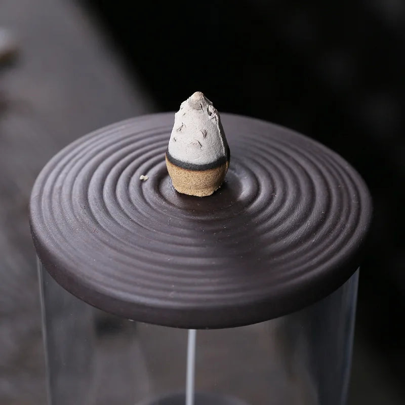Windproof Backflow Incense Burner Ceramic Fountain & Candlestick Home Decor
