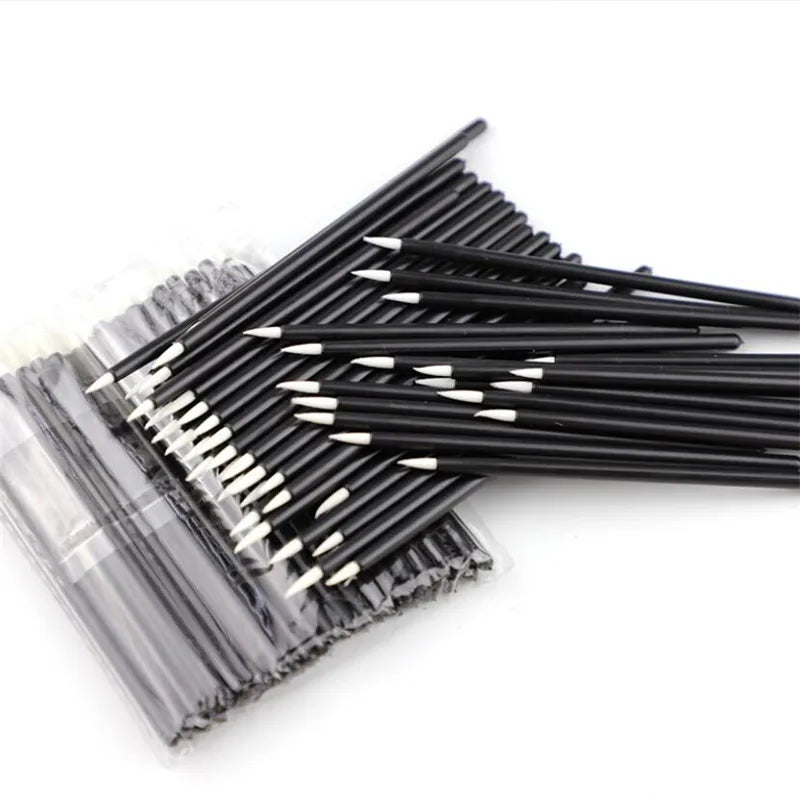 Disposable Lip & Eye Makeup Brush Set - 50 Pcs Cosmetic Applicators