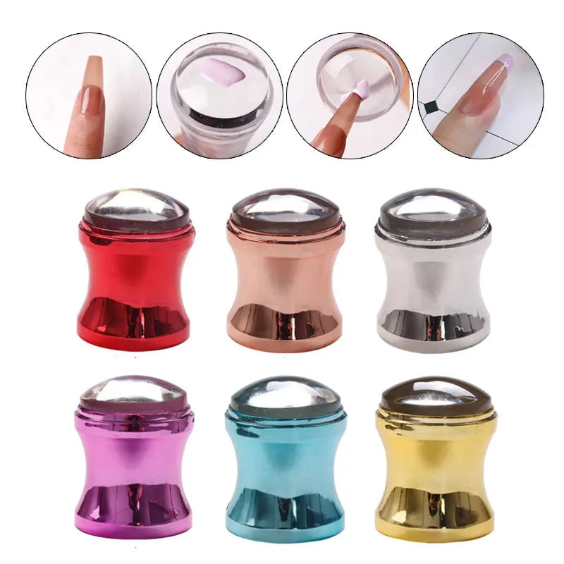 Transparent Silicone Nail Art Stamp Kit for French Manicure & Gel Polish