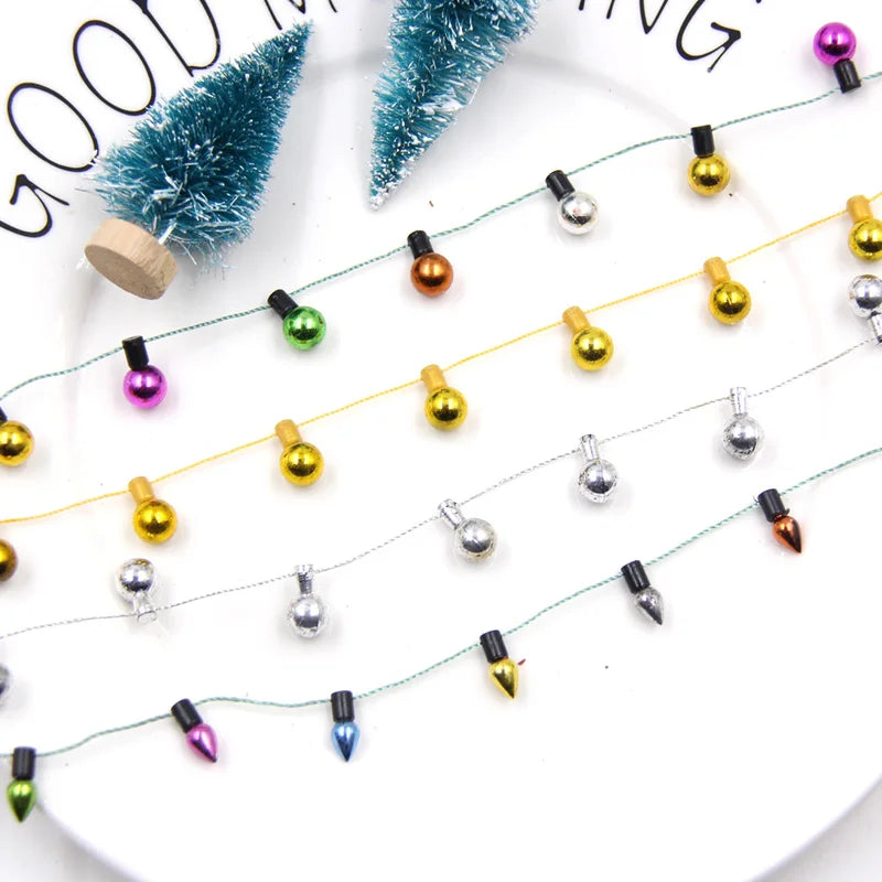 Colorful Christmas Garland String Lights, No Electricity, DIY Small Bulbs, 3/5 Meters