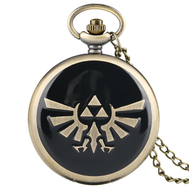 Antique Retro Quartz Pocket Watch Chain Necklace with Pendant - Unisex Gift