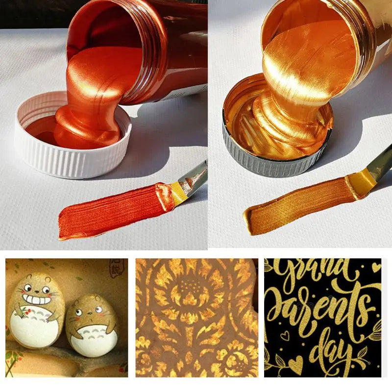 100ml Waterproof Metallic Color Pigment for Acrylic Paint, DIY Crafts, Textile & Graffiti