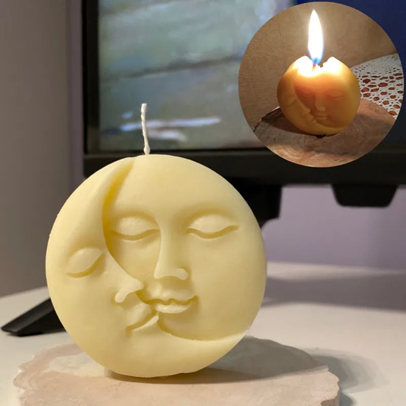 Silicone Moon Shaped Soap Mold for Handmade Candles Jewelry Crafts - Face Style
