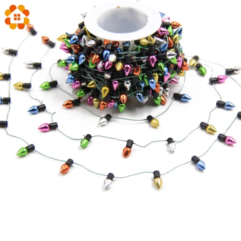 Colorful Christmas Garland String Lights, No Electricity, DIY Small Bulbs, 3/5 Meters