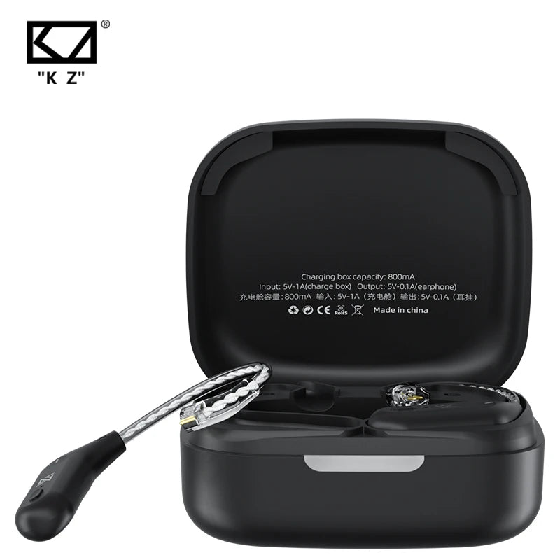 Bluetooth Ear Hook Upgrade Cable for KZ TRN CCA Wireless Earphones with Charging Case