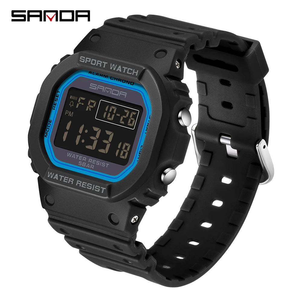 Digital Sports Watch Men Waterproof LED Chronograph with Stopwatch and Military Style