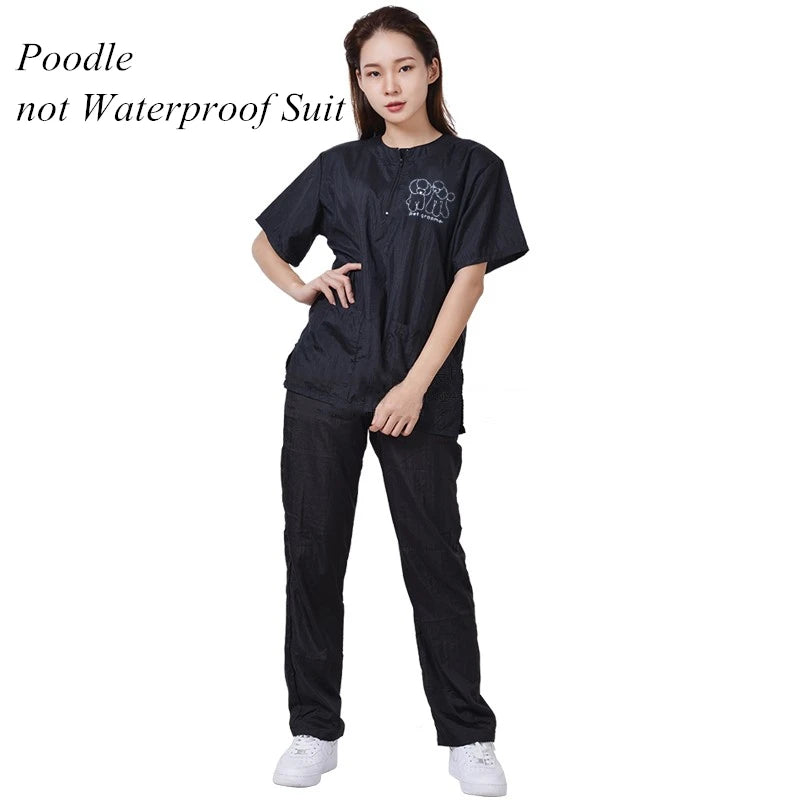 Pet Groomer Waterproof Uniform Suit Set with Breathable Soft Overalls for Haircutting