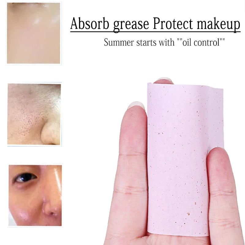 Oil Absorbing Facial Blotting Papers with Green Tea - Portable 160pcs for Oily Skin Control