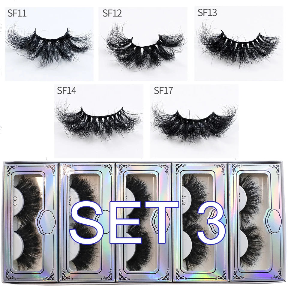 Wholesale 25mm Mink Fluffy Long False Eyelashes - Multiple Styles & Colors