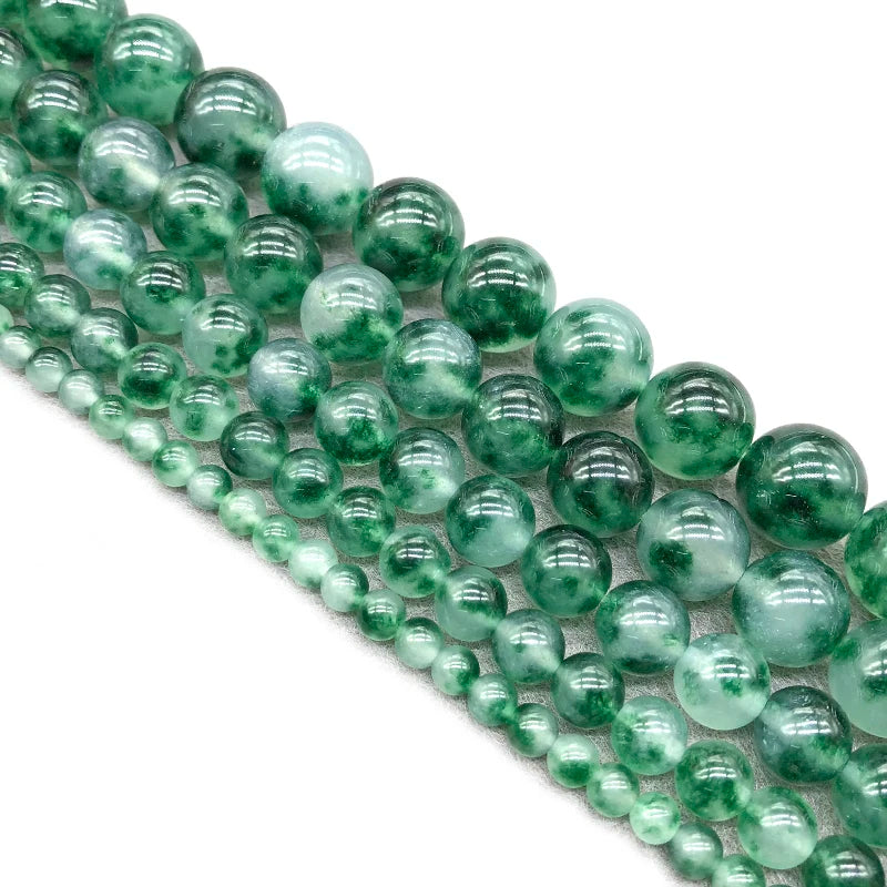 Natural Green Chalcedony Beads for Jewelry Making - Strand 15 Inches, 2-12mm