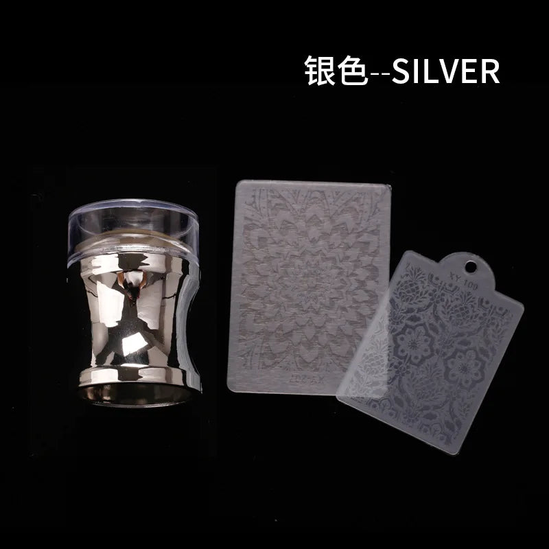 Transparent Silicone Nail Art Stamp Kit for French Manicure & Gel Polish