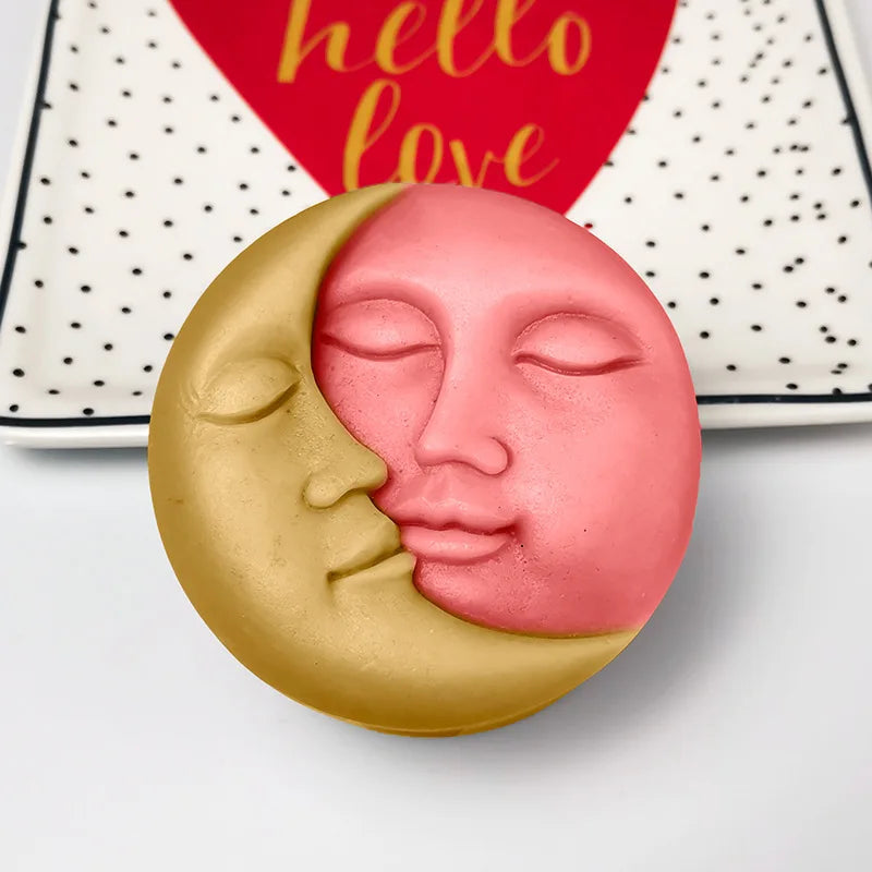 Silicone Moon Shaped Soap Mold for Handmade Candles Jewelry Crafts - Face Style