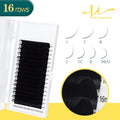 Professional Faux Eyelash Extensions 16 Rows Soft Black Tape for Lash Artists