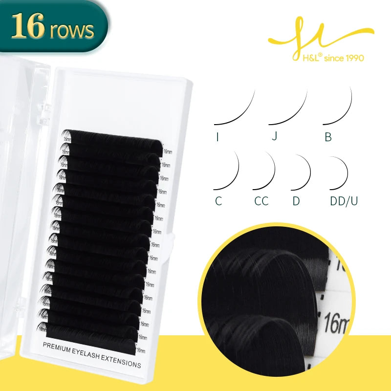 Professional Faux Eyelash Extensions 16 Rows Soft Black Tape for Lash Artists