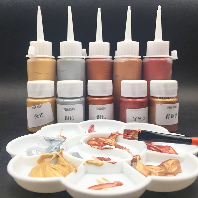 20ML Metallic Acrylic Paint - Waterproof, Faded-Resistant for Art & Crafts