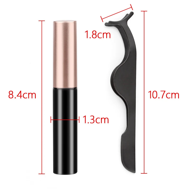Magnetic 3D Mink Eyelashes Set with Eyeliner & Tweezers - Natural False Lashes