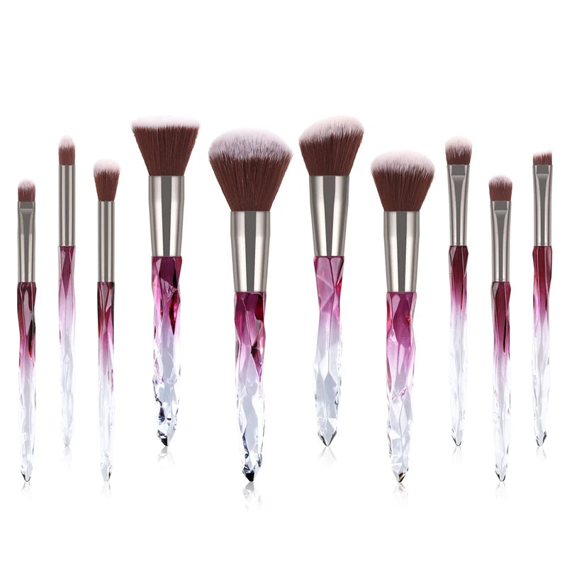Crystal Makeup Brush Set with Diamond Handles for Foundation Blush Eyeshadow