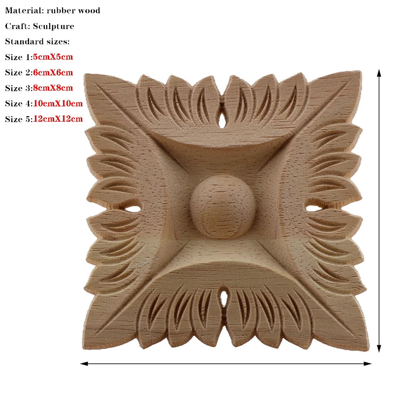 European Carved Unpainted Retro Wood Mouldings and Appliques for Home Furniture Walls