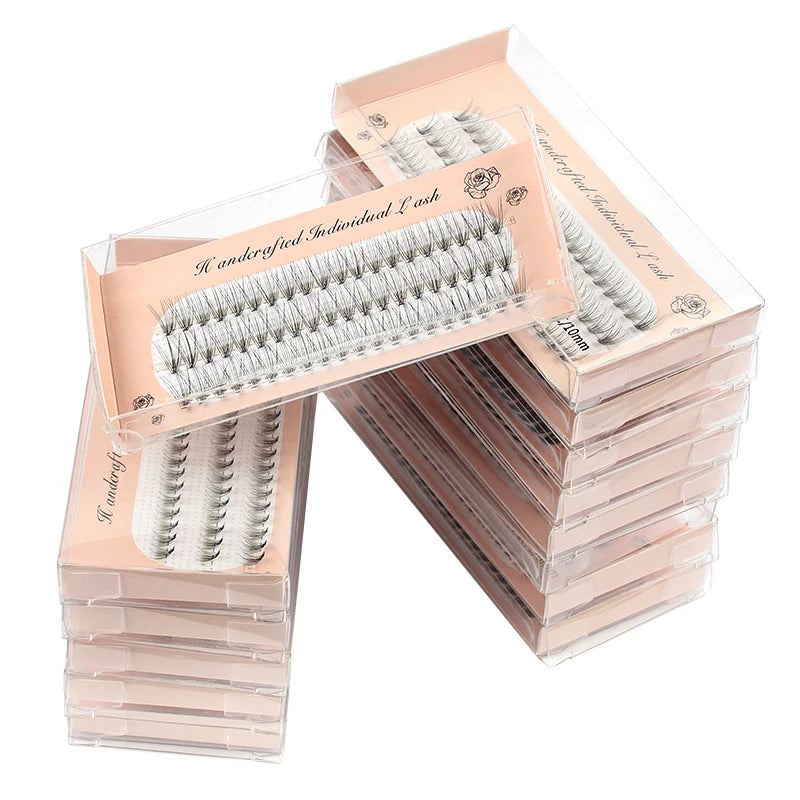 False Eyelash Extension Lashes Set - Multiple Lengths & Colors, Natural & Light 0.1mm Thickness