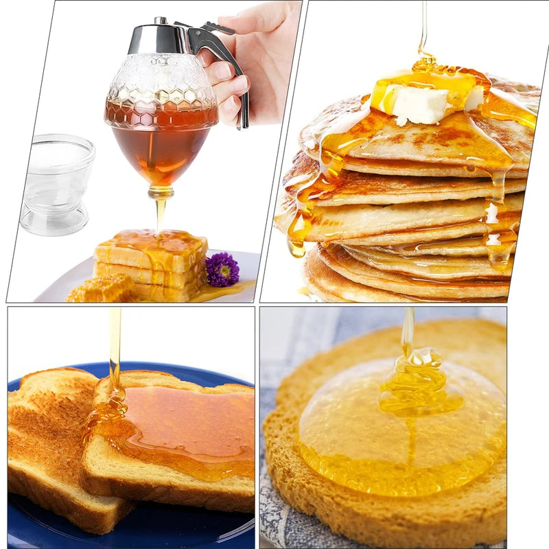 Honey Dispenser Bottle with Acrylic Squeeze Container - Kitchen Storage
