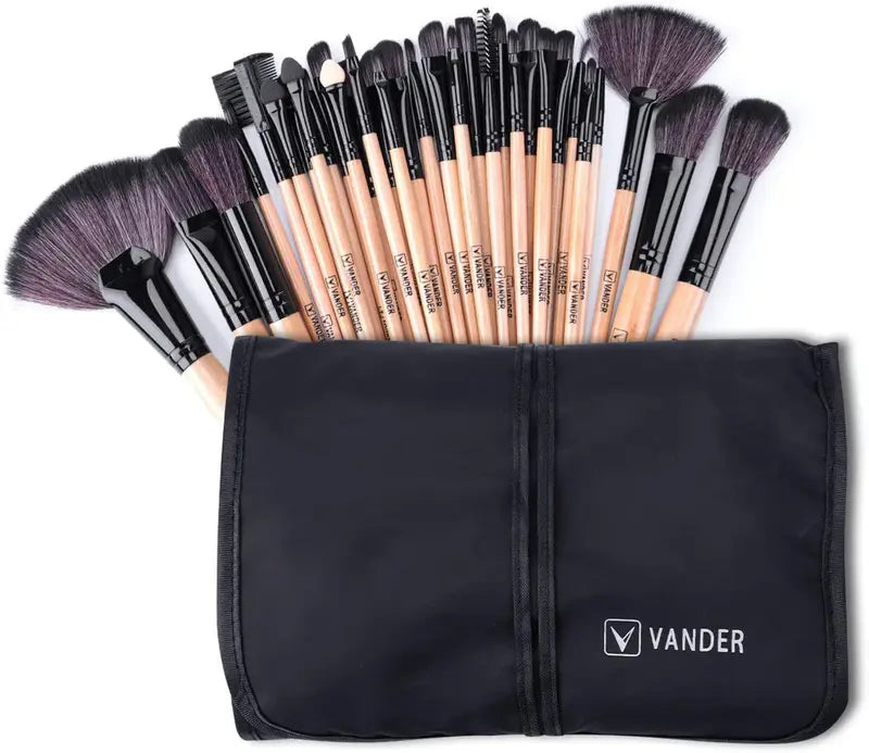 Professional 32 Pcs Makeup Brush Set - Hypoallergenic, Multi-Color Handles