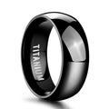 Men's and Women's Titanium Wedding Bands - Polished Engagement Rings, Classic Black & Silver