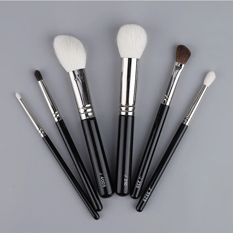 Set of Small Angled & Pointed Makeup Brushes for Contour & Eyeshadow - Multiple Handle Colors