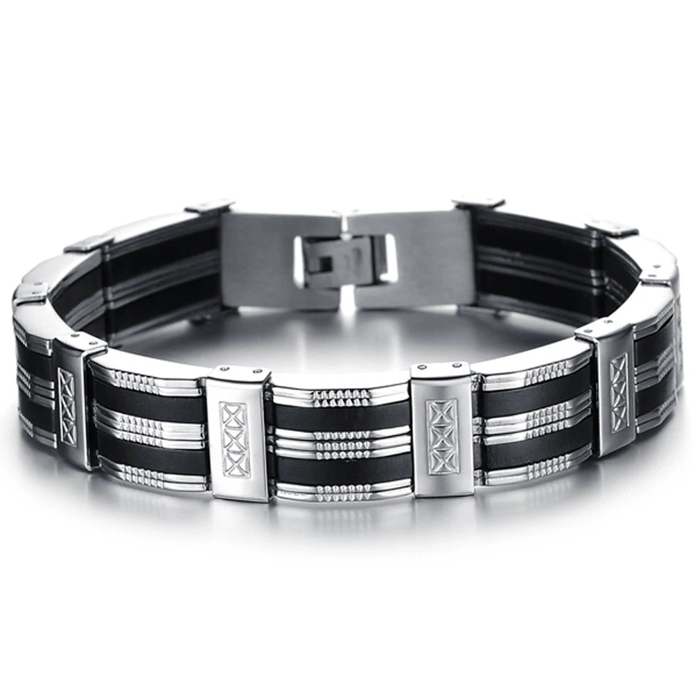 Men's Stainless Steel Rope Chain Bracelet 210mm Stylish Jewelry