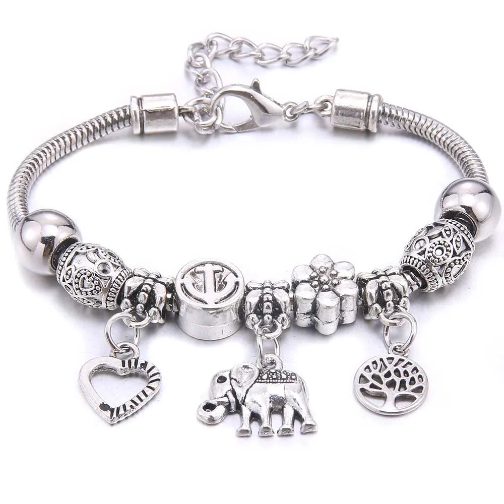 Colorful Crystal Charm Bracelet for Women DIY Beaded Jewelry Gift