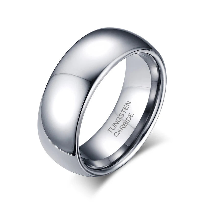 Men Women Tungsten Carbide Wedding Ring 2mm 4mm 6mm 8mm Simple Polished Band