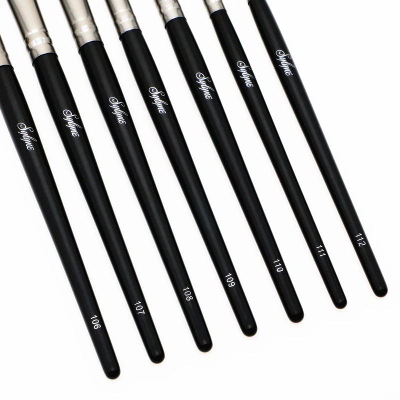 Eyeshadow Makeup Brush Kit with Eyebrow and Blending Brushes - Synthetic Hair, Multiple Handle Colors