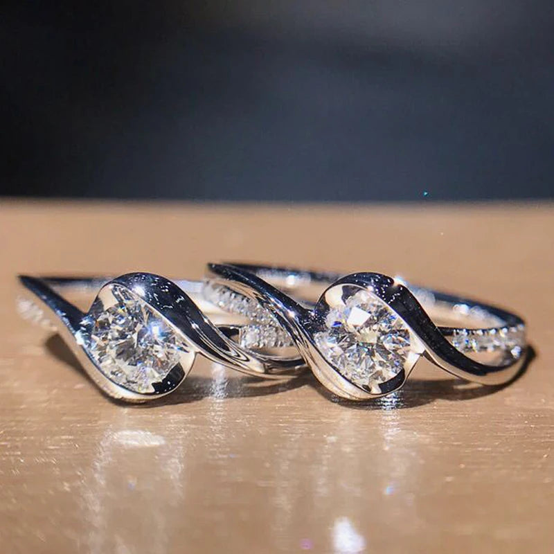 Silver Color Ring with Cubic Zirconia for Women - Versatile Fashion Jewelry