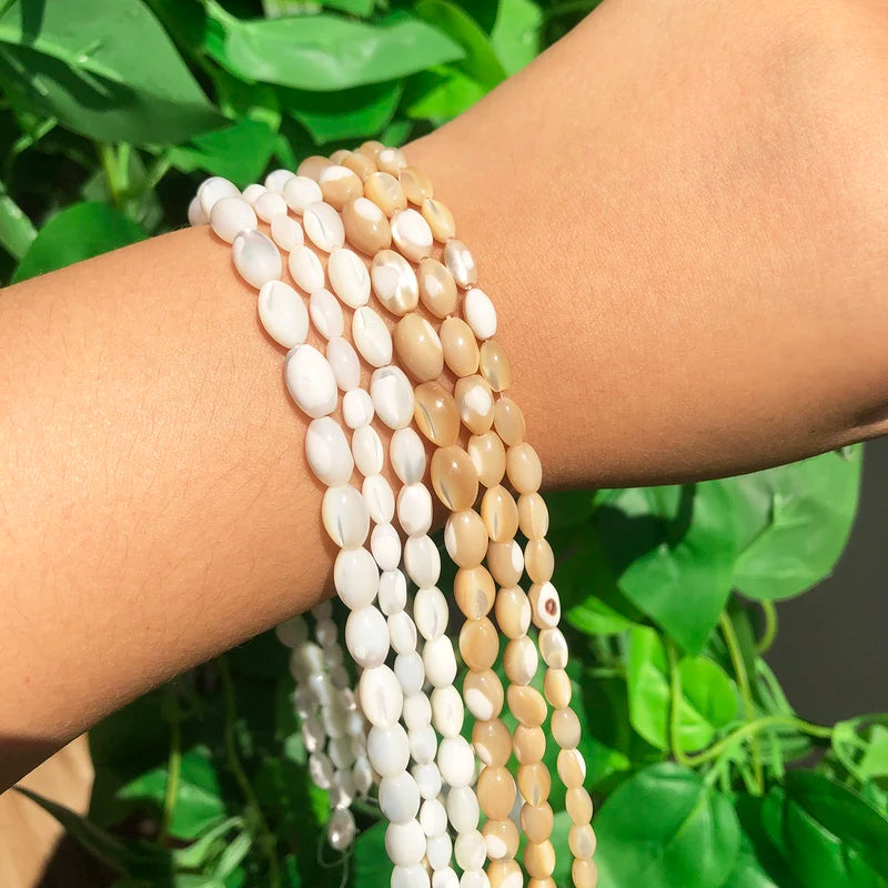Mother of Pearl Mop Shell Beads Rice Shape Spacer Beads for Jewelry Making