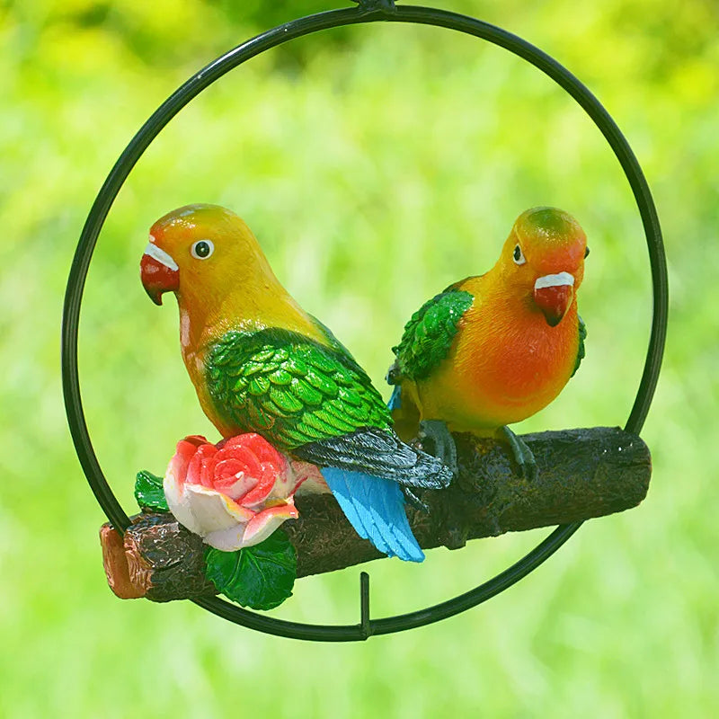 Resin Parrot Garden Statue - Outdoor Decor Animal Sculpture for Home & Garden