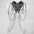 Black Lace Body Chain Jewelry for Women Gothic Costume Accessories Halloween