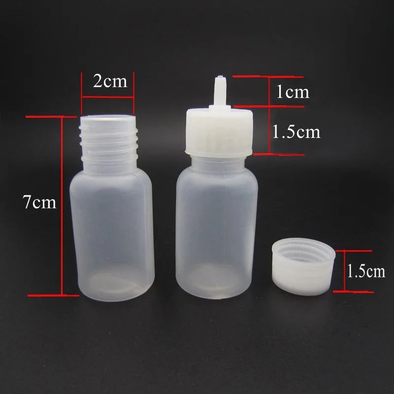 Professional Henna Bottle Set for Tattoo Stencil & Body Paint - Nozzles Included