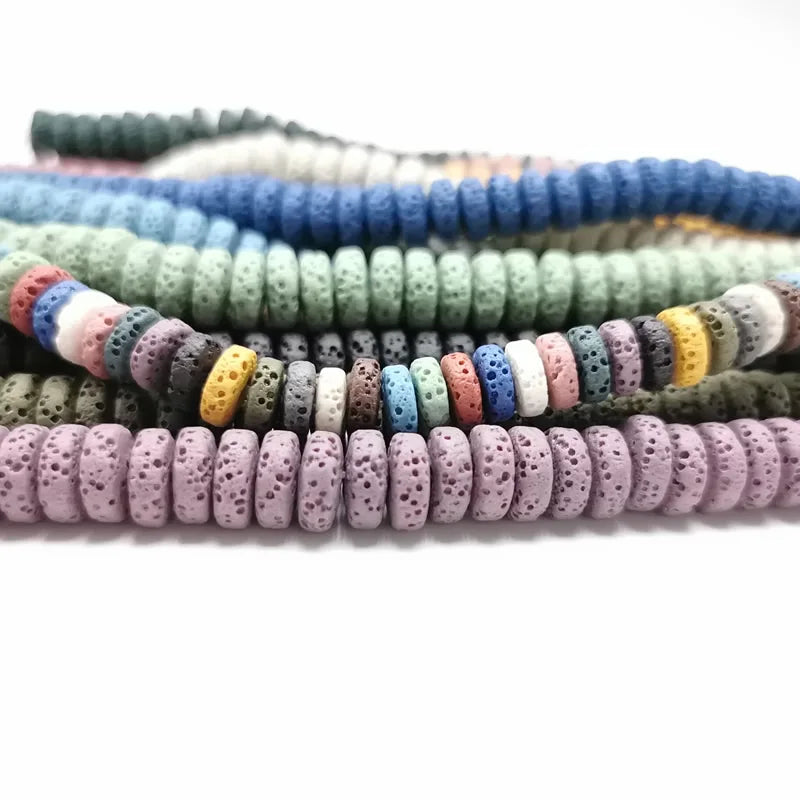 Natural Lava Stone Spacer Beads for Jewelry Making - 3x8mm & 4x10mm, Loose Beads