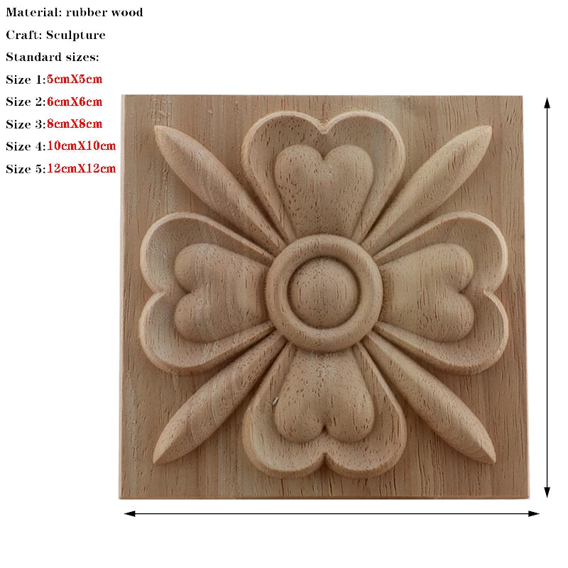 European Carved Unpainted Retro Wood Mouldings and Appliques for Home Furniture Walls